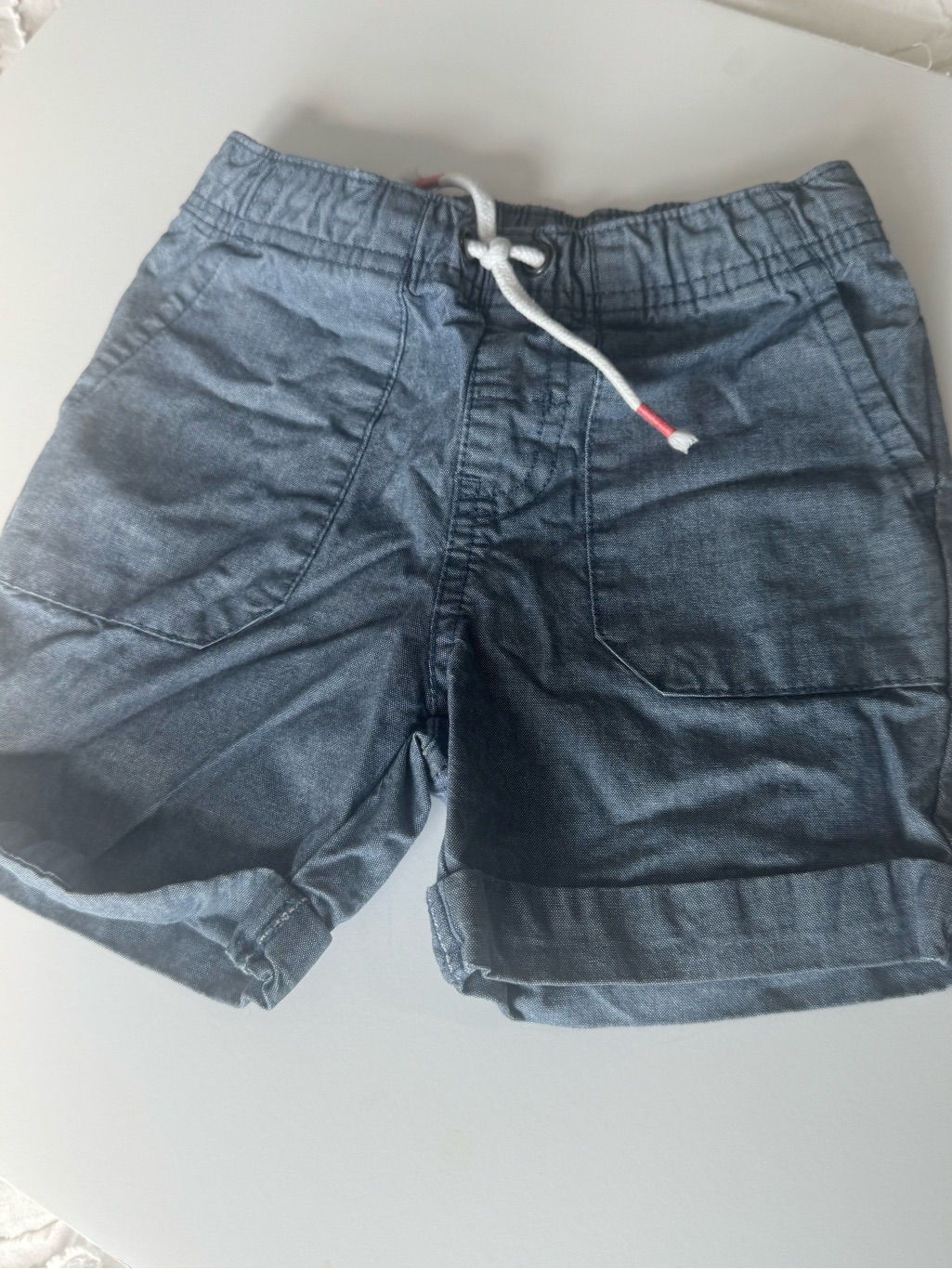 Cat & Jack Men's Indigo Drawstring Denim-Style Shorts